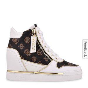 New Guess Women's Fiora 2 Lace Up Zip platform wedge  Sneaker Shoes Size 6 M